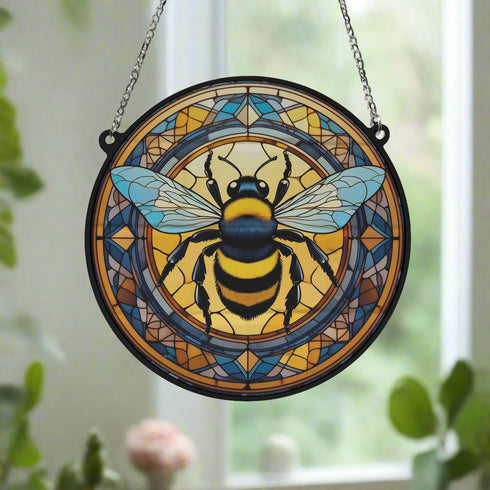 Bee Stained Glass Effect Suncatcher